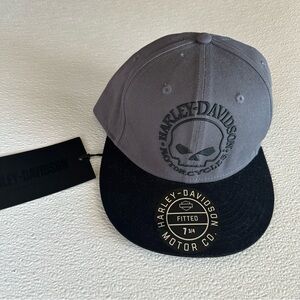 Harley-Davidson Gray and Black Skull Cap